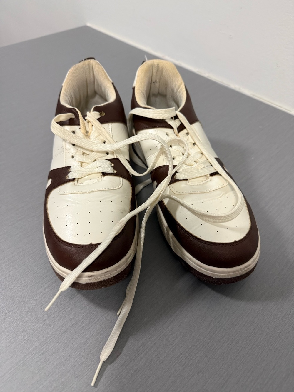 Ardene Brown & Cream Chunky Retro Sneakers – Women’s Size 10